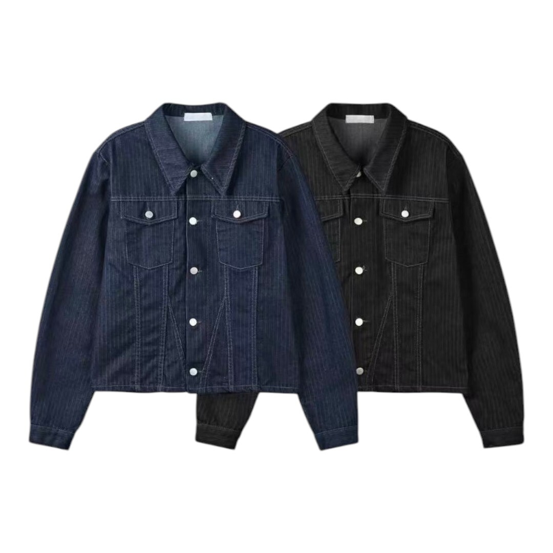 《K》多片剪裁開岔牛仔夾克