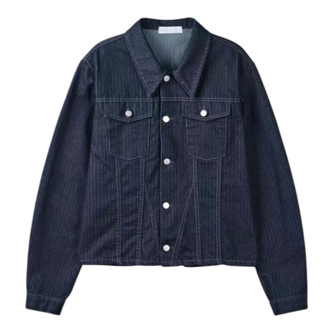 《K》多片剪裁開岔牛仔夾克