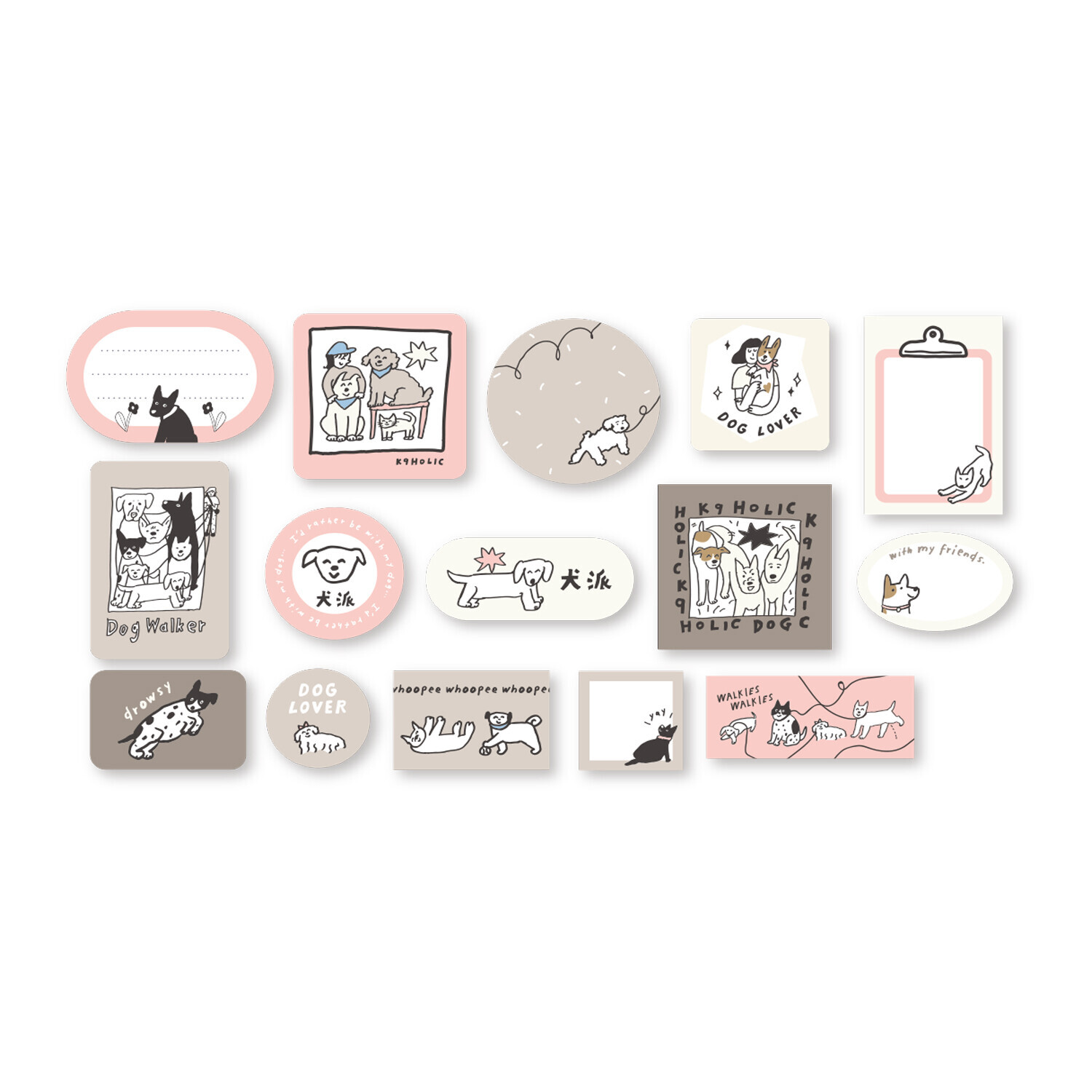 小犬工作室 狗狗 30枚 貼紙包｜日本FRONTIER