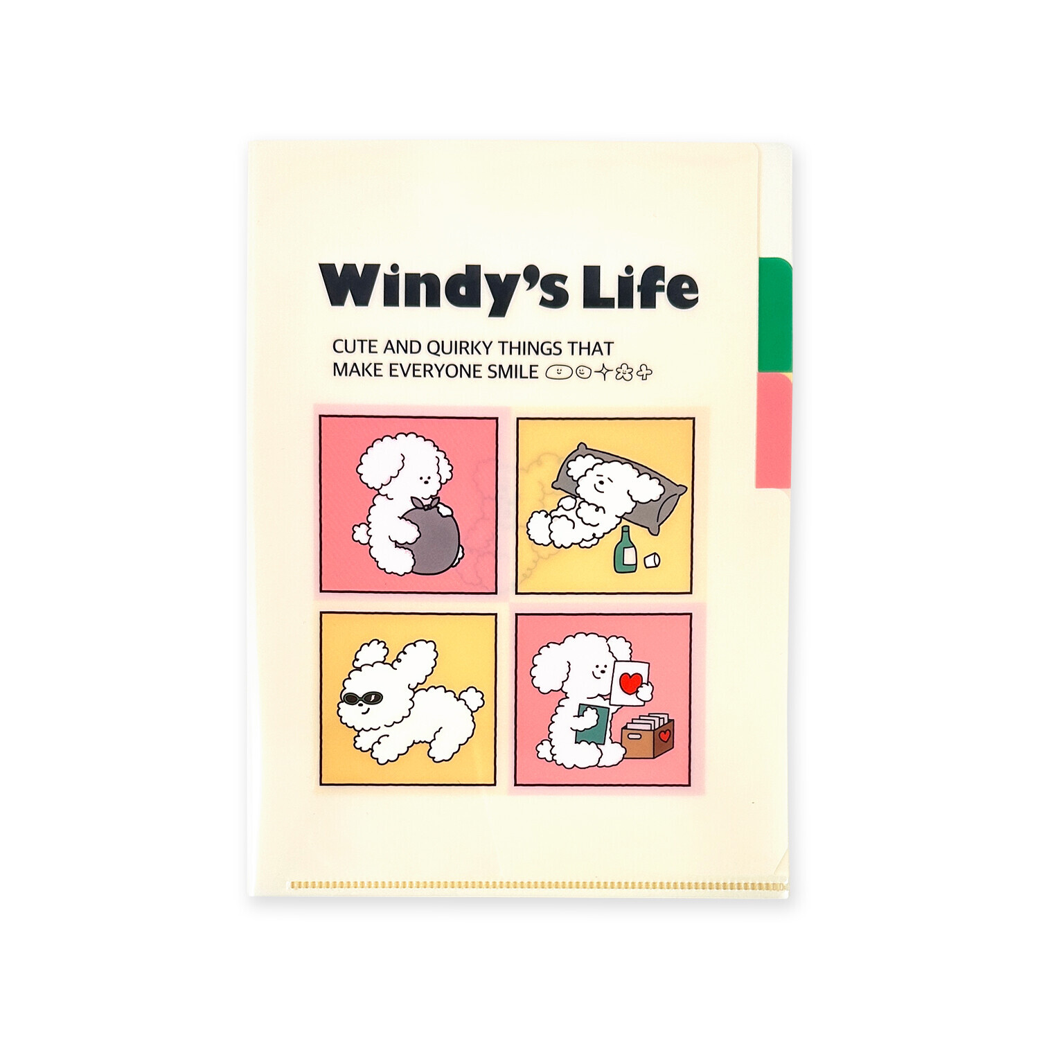 ballon friends 狗狗 A5 三層資料夾｜日本FRONTIER