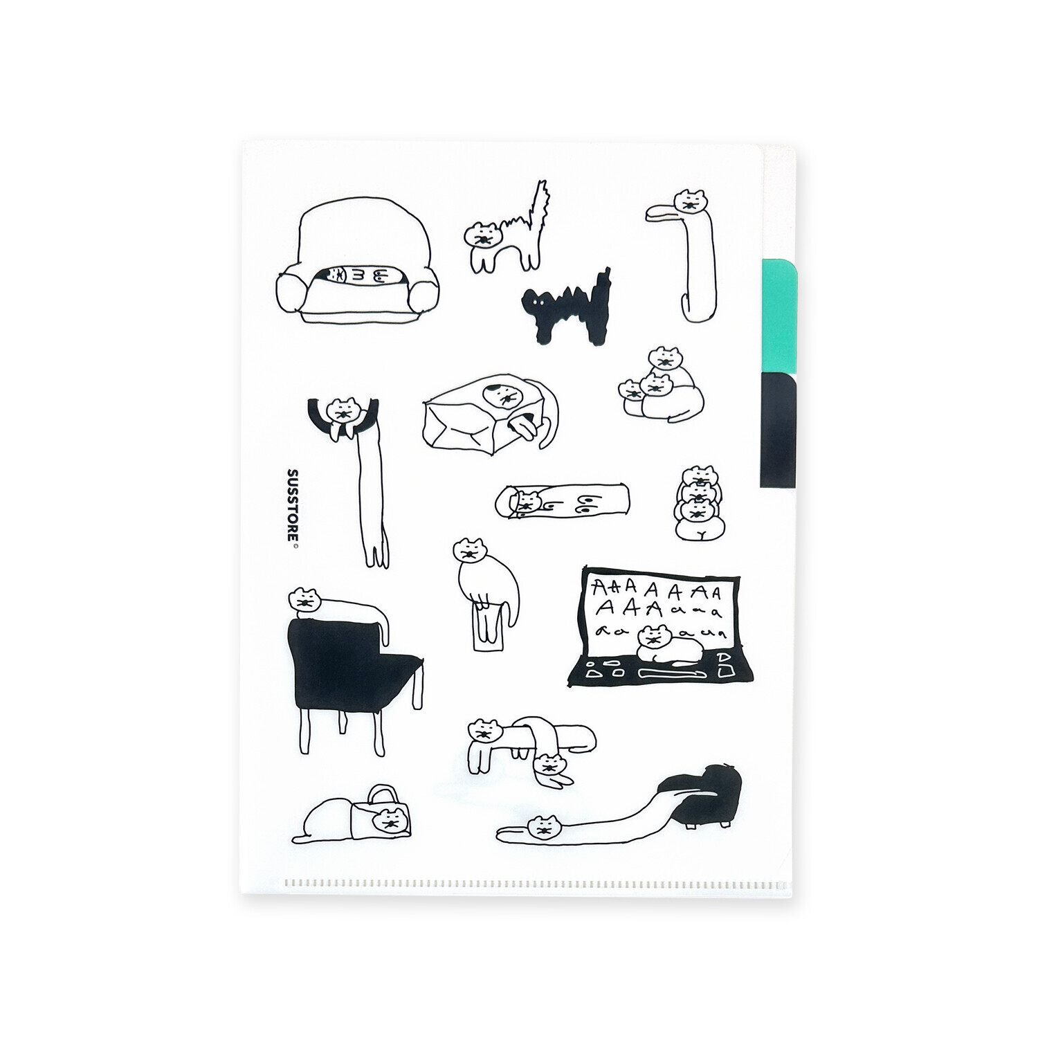 SOSSTORE 貓貓 A5 三層資料夾｜日本FRONTIER