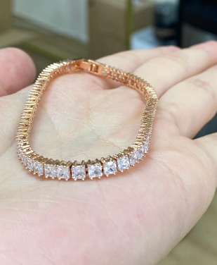 MP260410-R31-C24BB086方形鋯石手鍊-RG（非人為保修6個月）