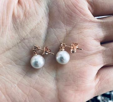 MP260410-R6-C24EGF01014K鍍金珍珠耳墜-RG-CR（非人為保修6個月）