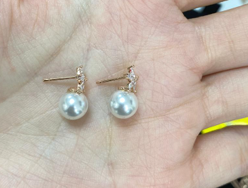 MP260410-R23-C24EGP04814K鍍金雪花珍珠耳環-RG（非人為保修6個月）