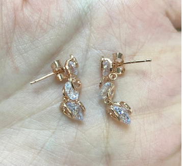 MP260410-R32-C24EB321心形三層水滴耳環-RG（非人為保修6個月）