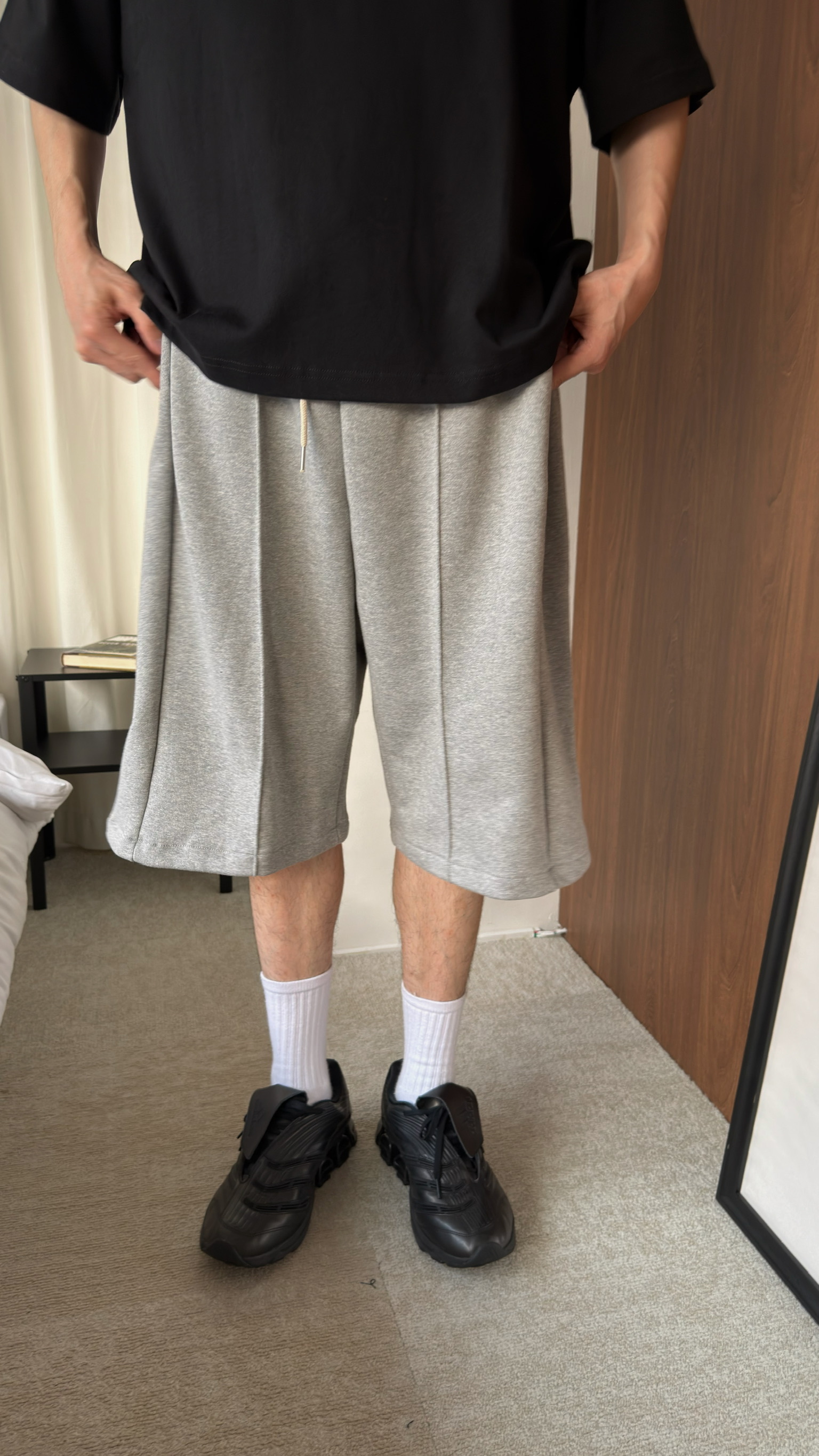 拼接輕盈棉短褲