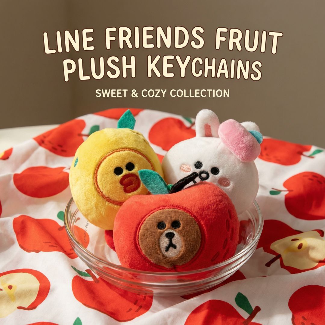 LINE FRIENDS -水果系列 毛絨造型匙扣 掛飾