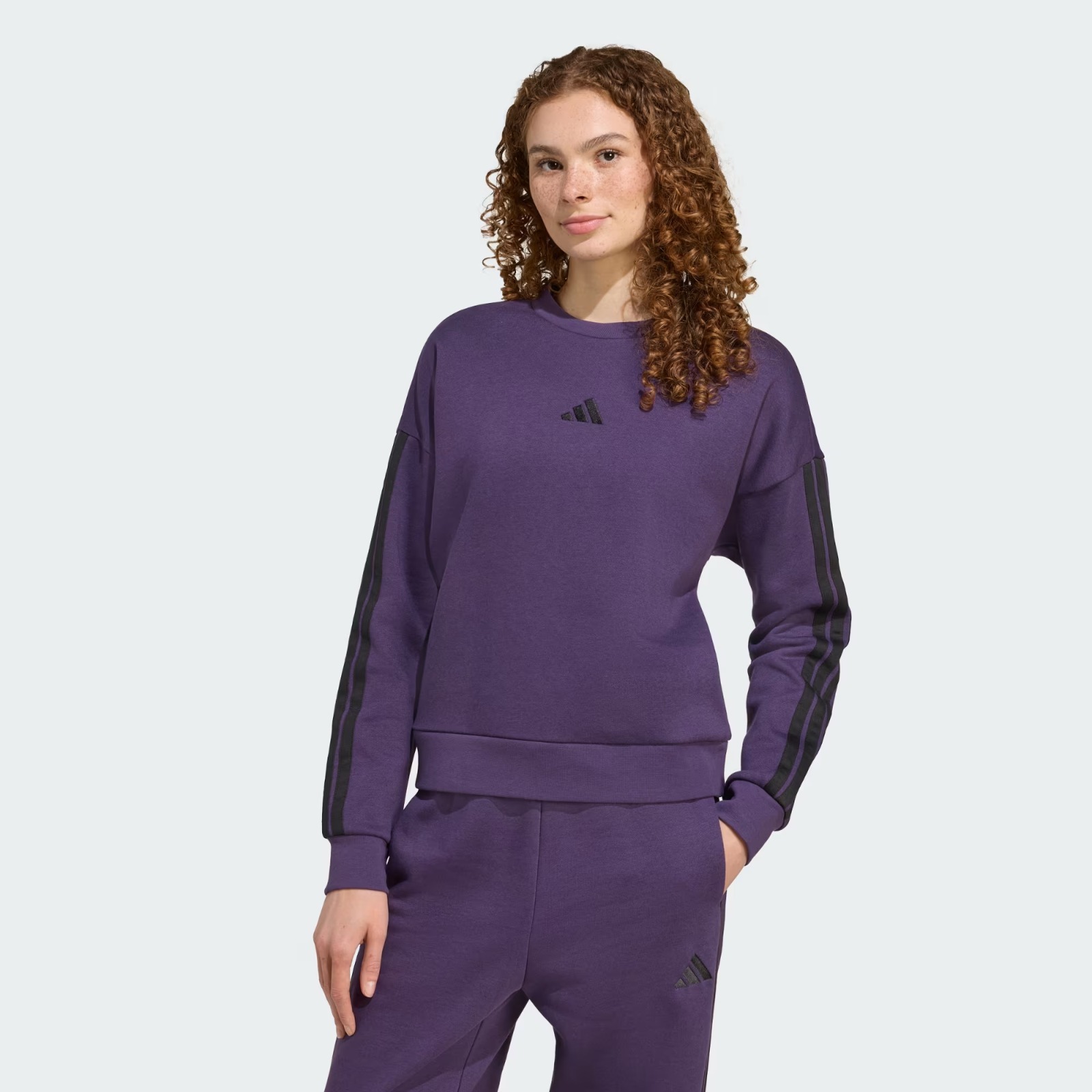 OBS423 Adidas Essentials 3-Stripes Fleece Sweatshirt