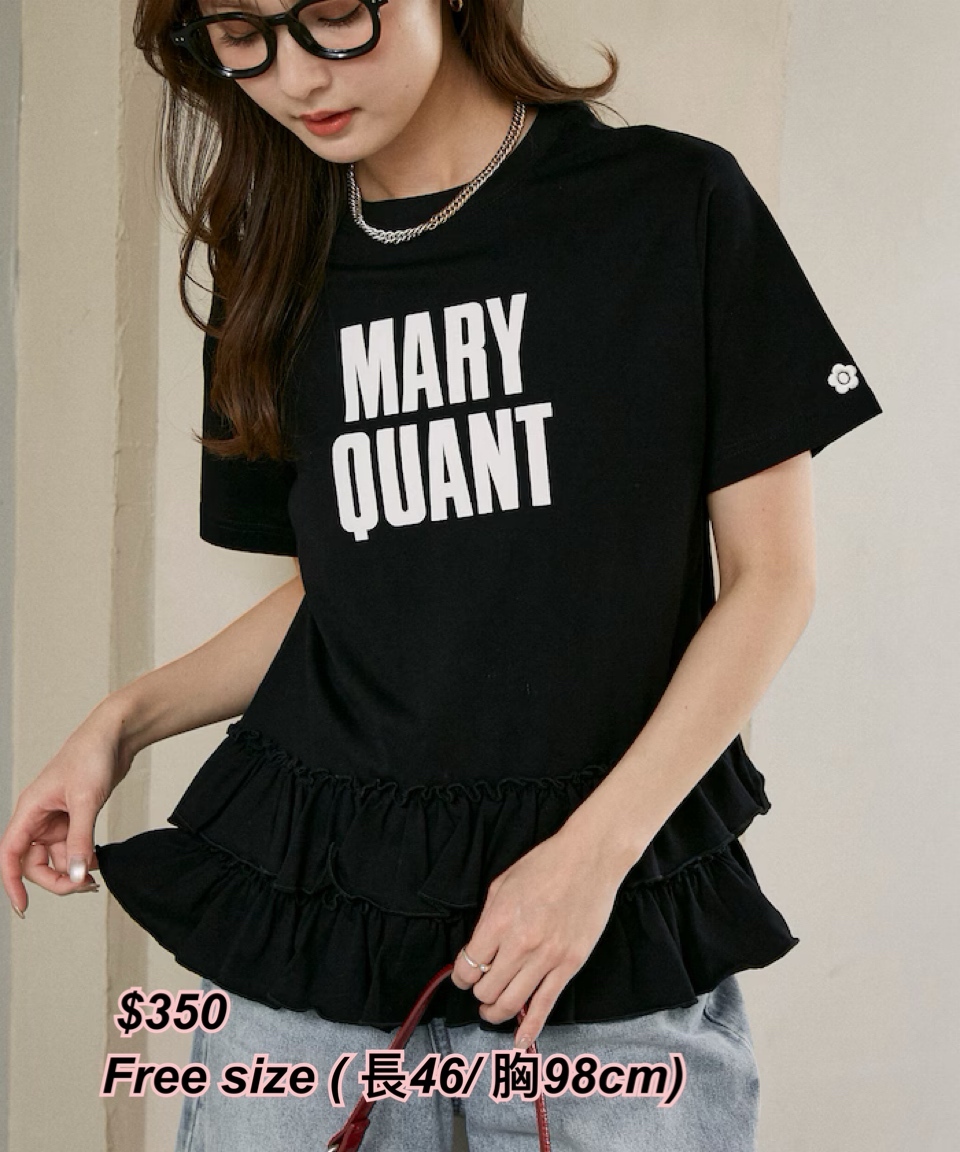 260411 Mary Quant x Publux 字下擺ruffle  Tee /2 色