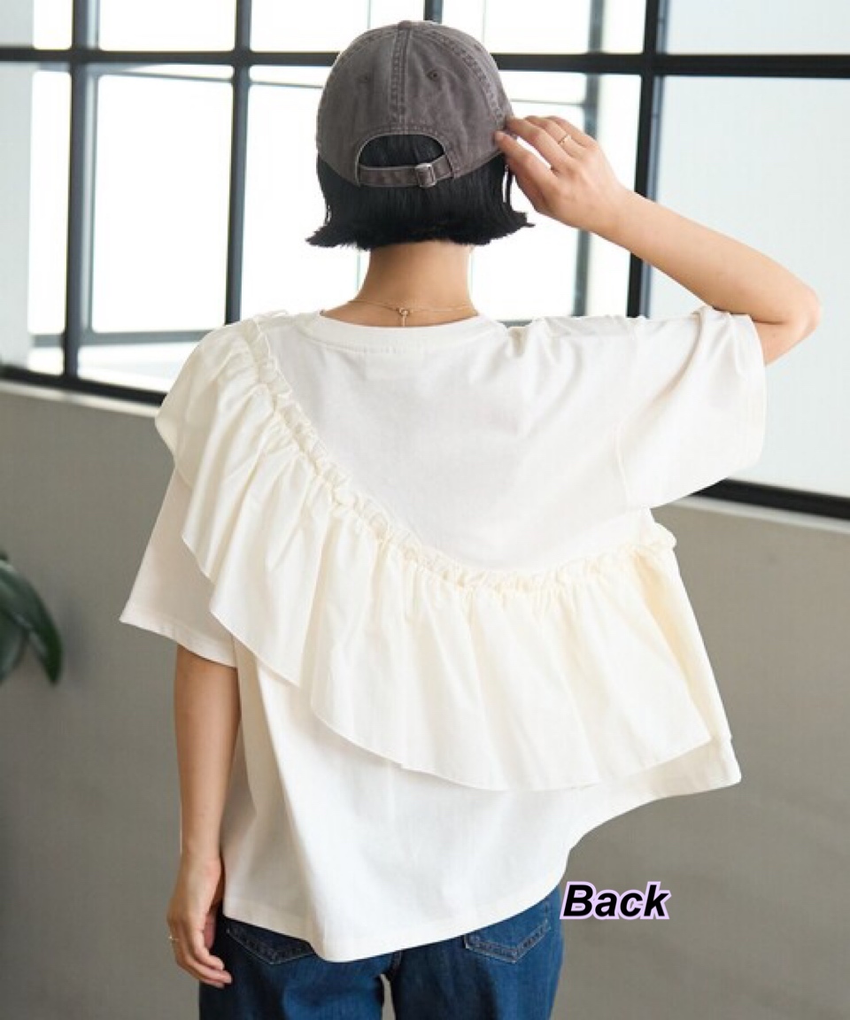 260411 日系女裝 freak’s store 斜放ruffle 短袖Tee/2 色