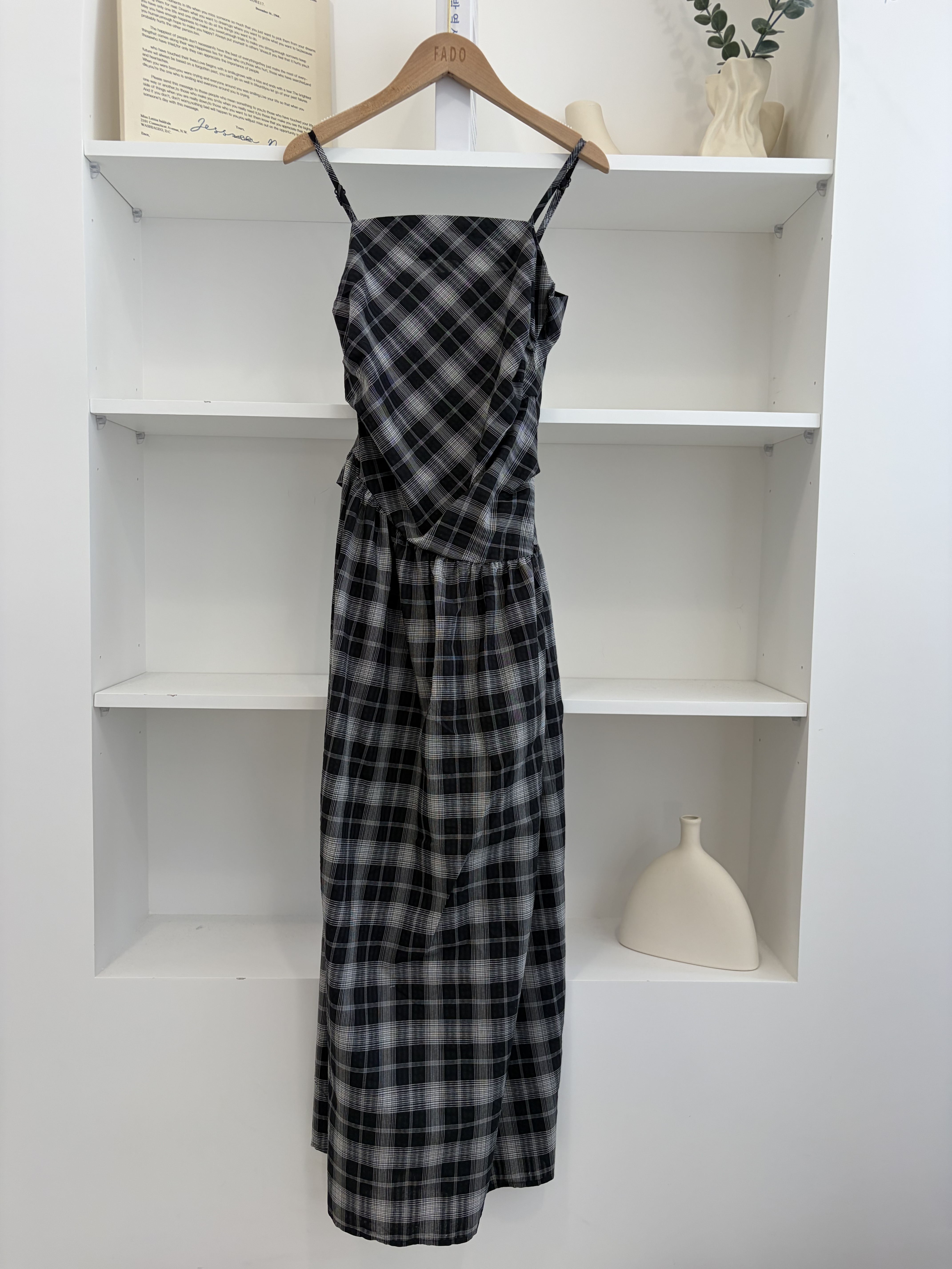 法朵Fado shop｜格紋吊帶長洋裝 6715002 兩色
