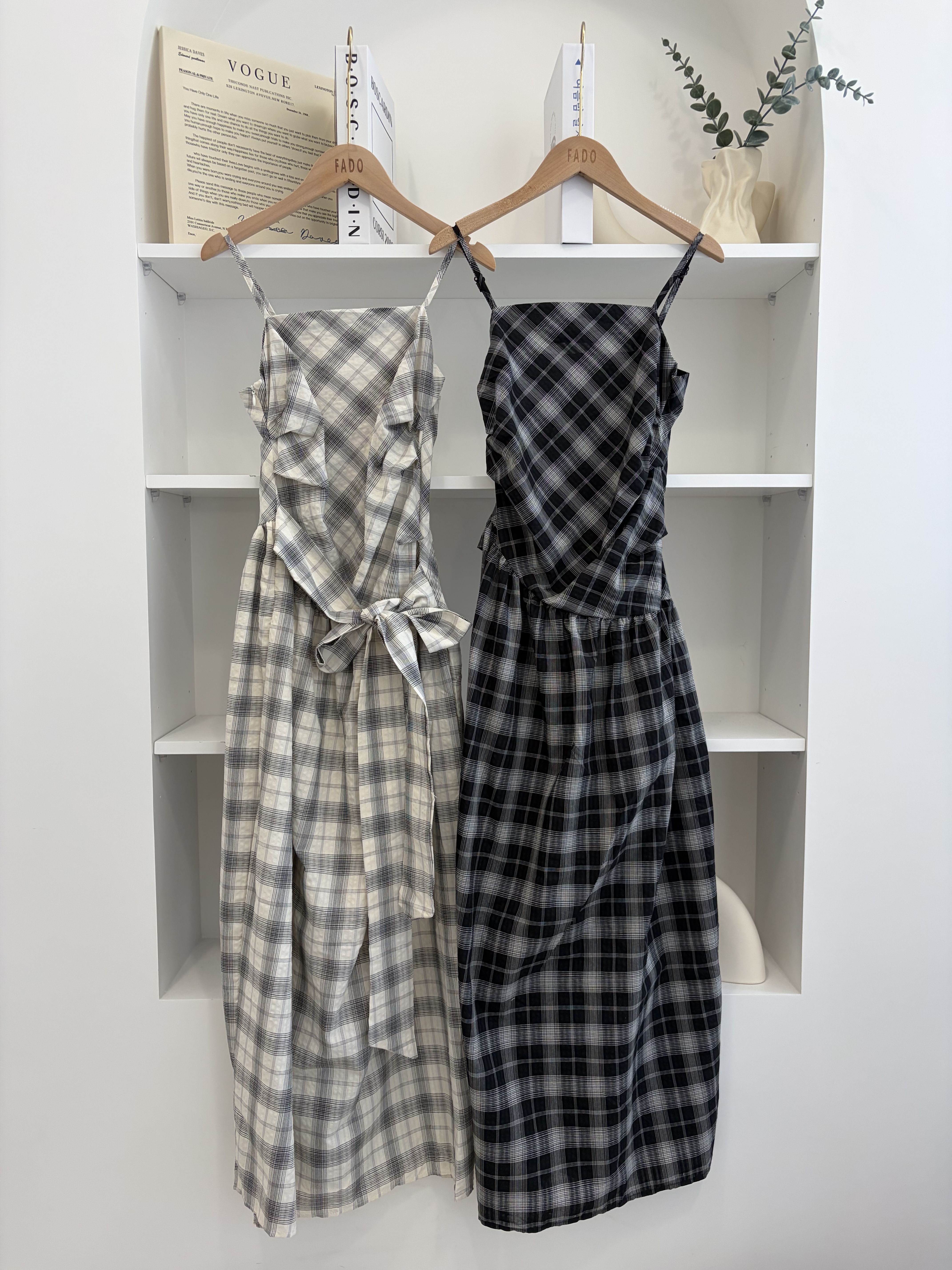 法朵Fado shop｜格紋吊帶長洋裝 6715002 兩色