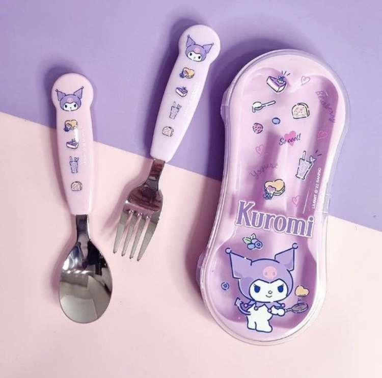 Kuromi - 304不鏽鋼湯匙叉連盒