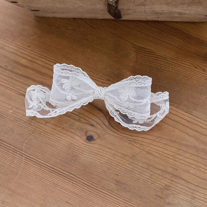 正韓夏mkids 刺繡蝴蝶結蕾絲髮帶