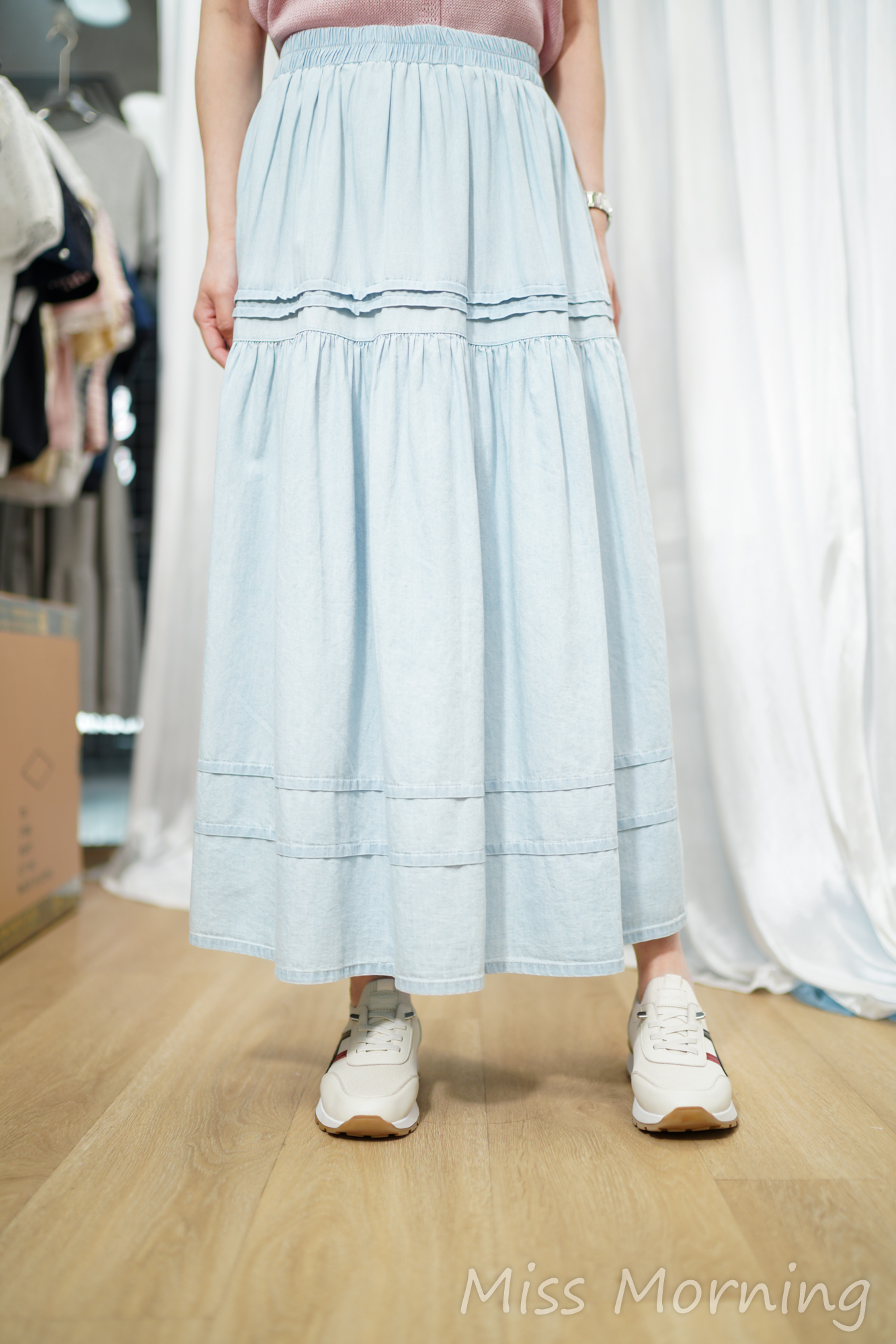 遮肥薄身牛傘裙(34126)