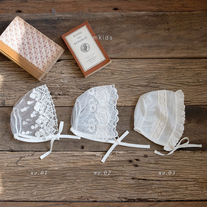 正韓夏mkids 三色花邊蕾絲頭巾