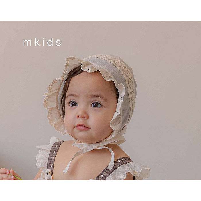 正韓夏mkids 三色花邊蕾絲頭巾