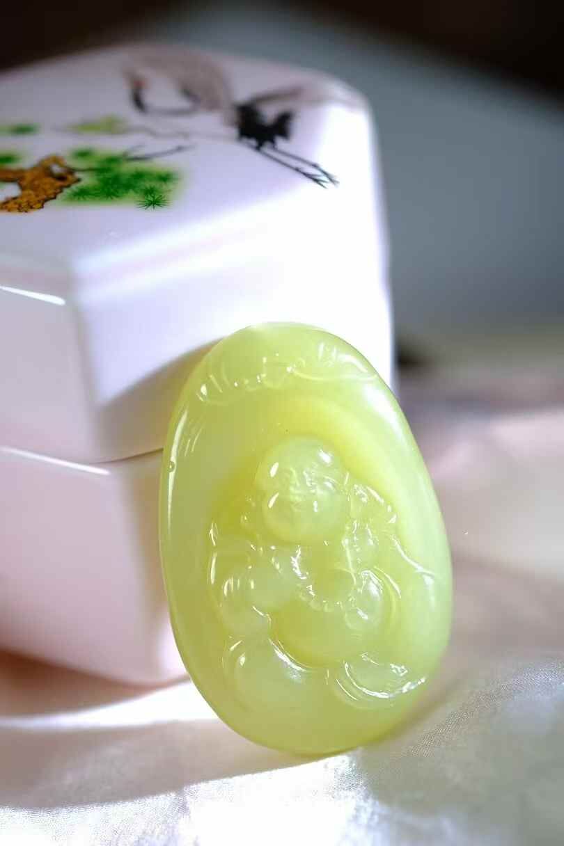 和田玉佛公,天然和田玉軟玉