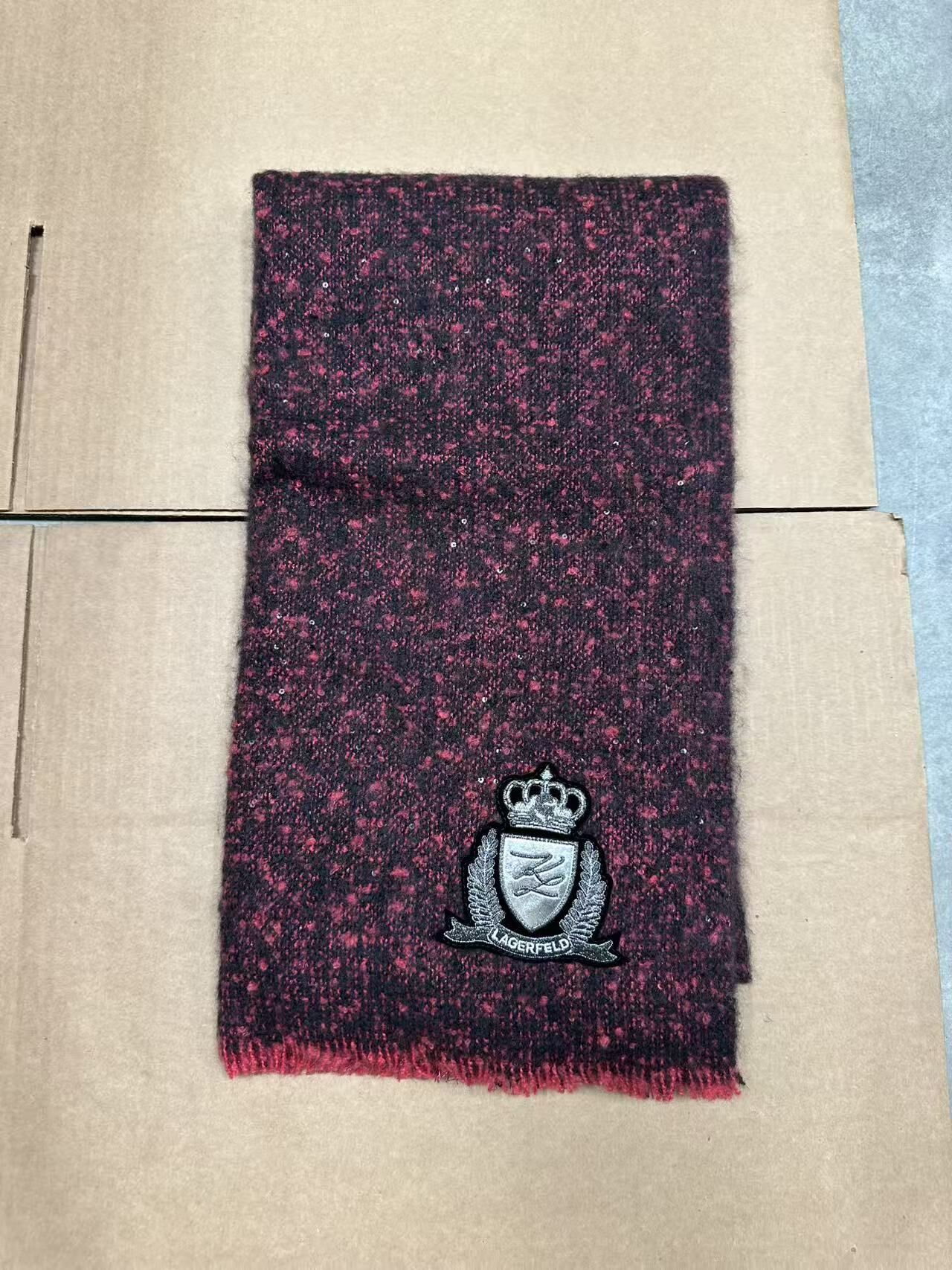 【現貨】KARL LAGERFELD PARIS H041140 女士針織亮片圍巾