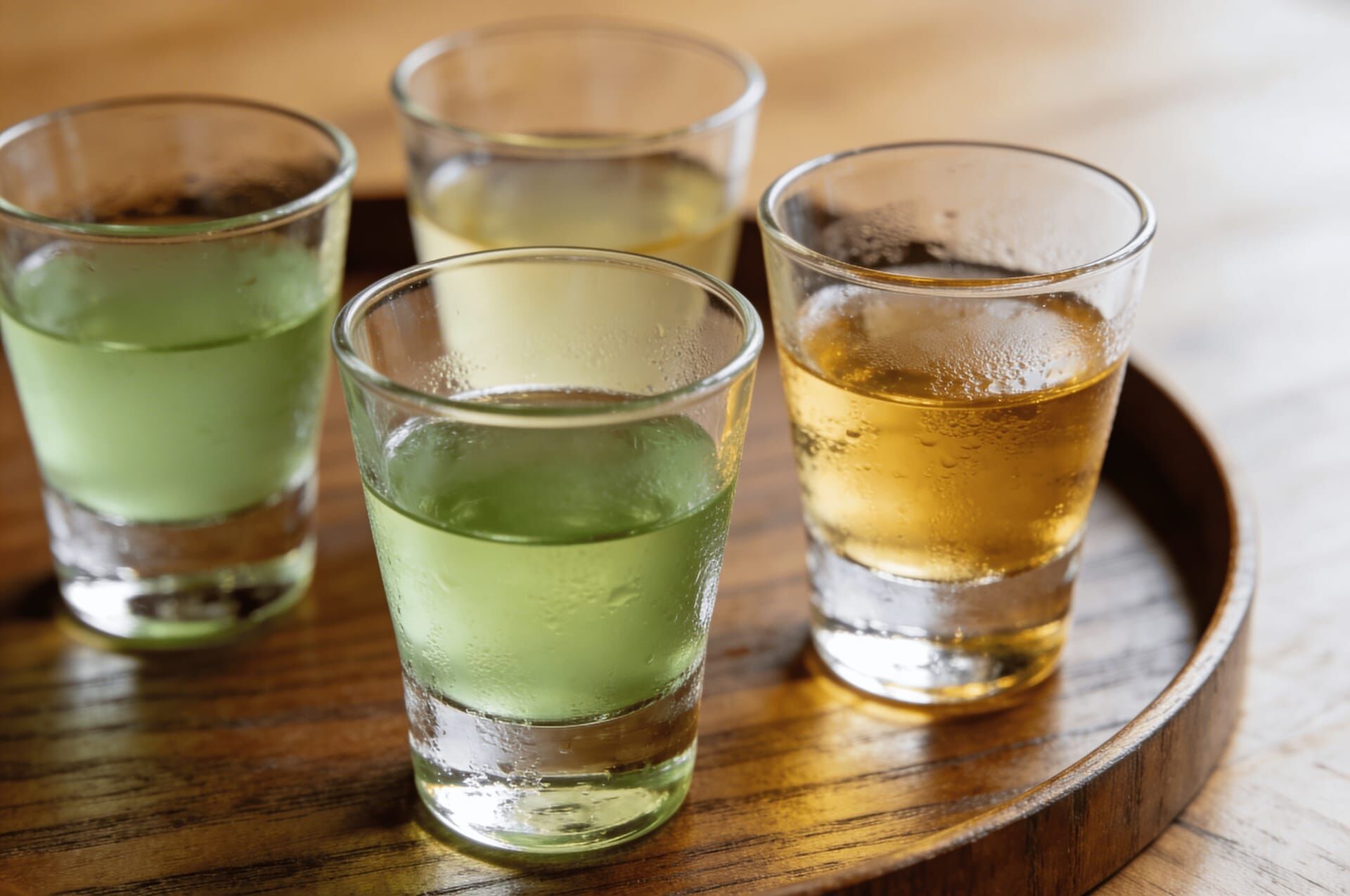 煎茶、玉露、抹茶、焙茶風味比較