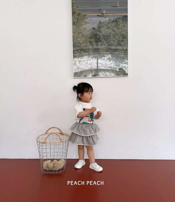 正韓夏PEACHPEACH 親子裝_兩色蕾絲袖貓貓上衣