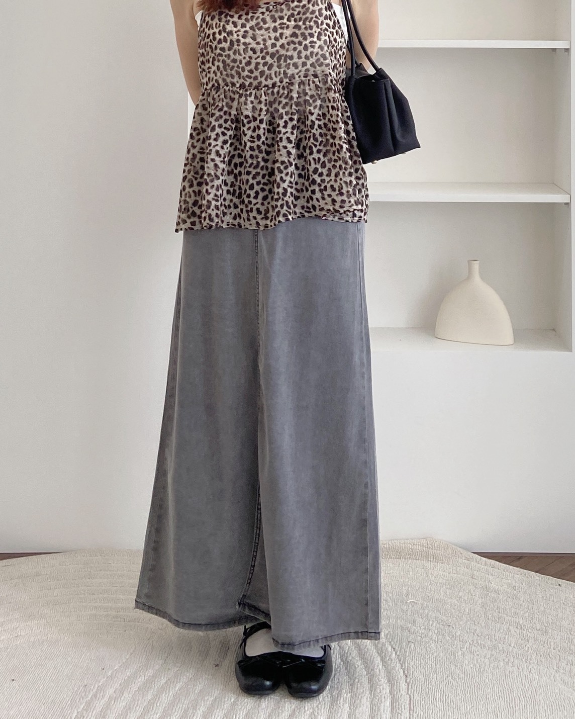 法朵Fado shop｜完美垂墜前開衩天絲長裙 4545001 兩色