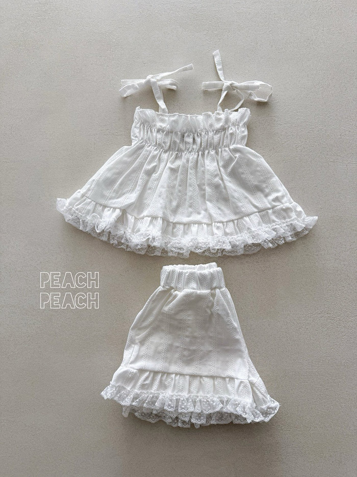 正韓夏PEACHPEACH 兩色甜美蕾絲背心套裝