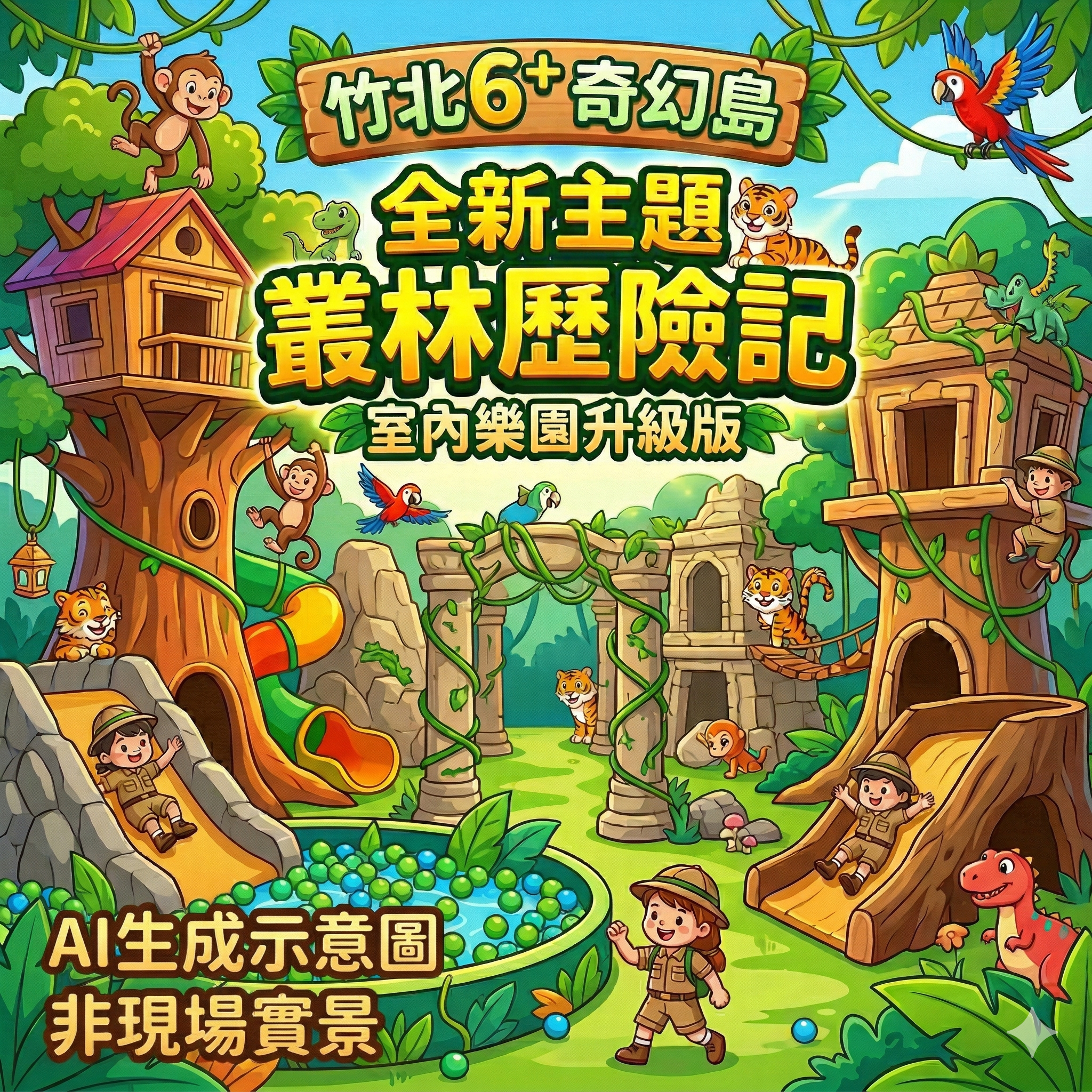 【竹北】6+Plaza廣場3F【叢林歷險記】(追風奇幻島集團)【2029/03/31】