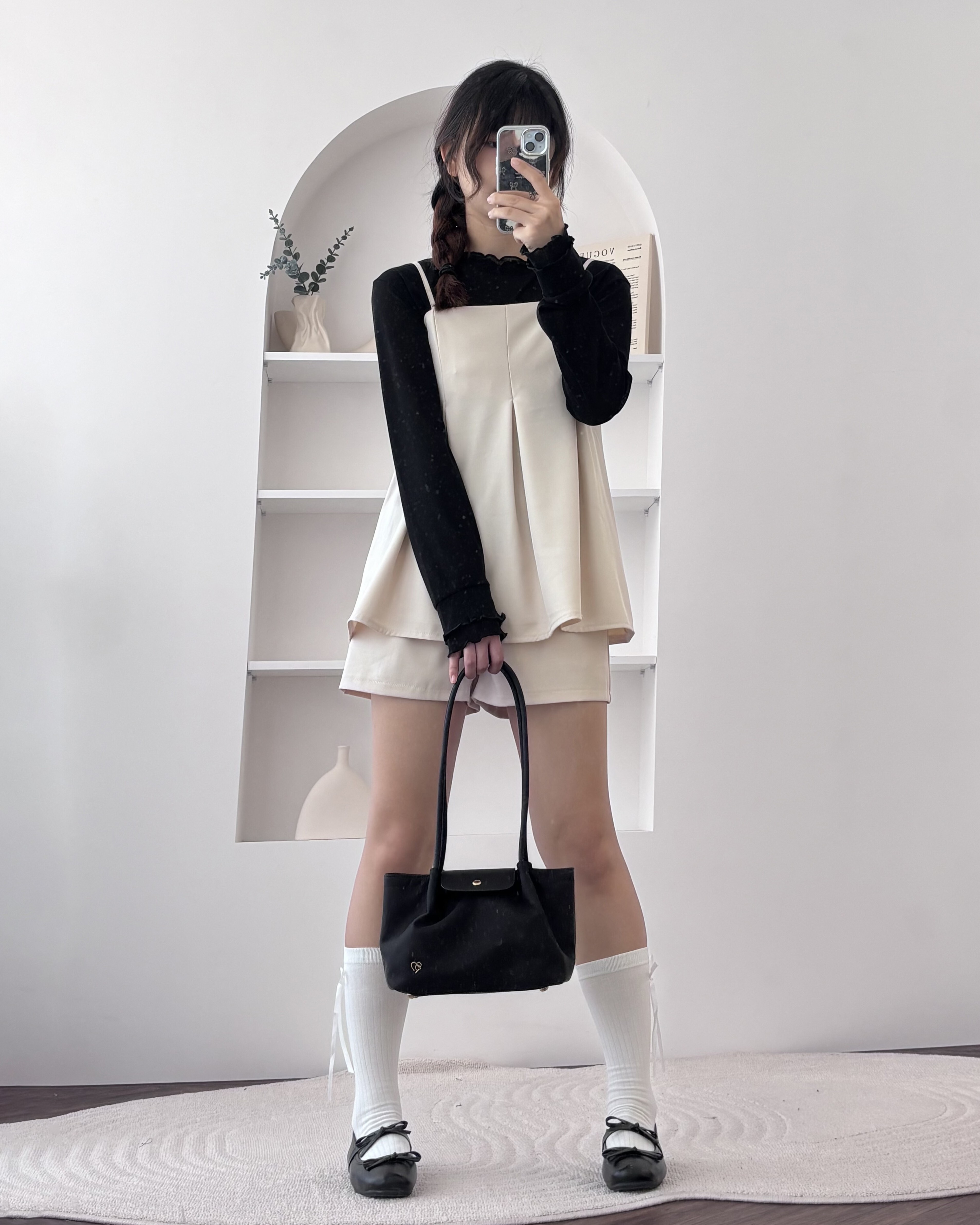 法朵Fado shop｜壓褶細肩背心短褲套裝 9755001 三色