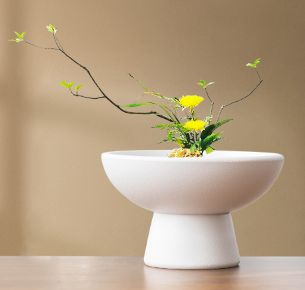 陶瓷花器 高腳盤 大 2色