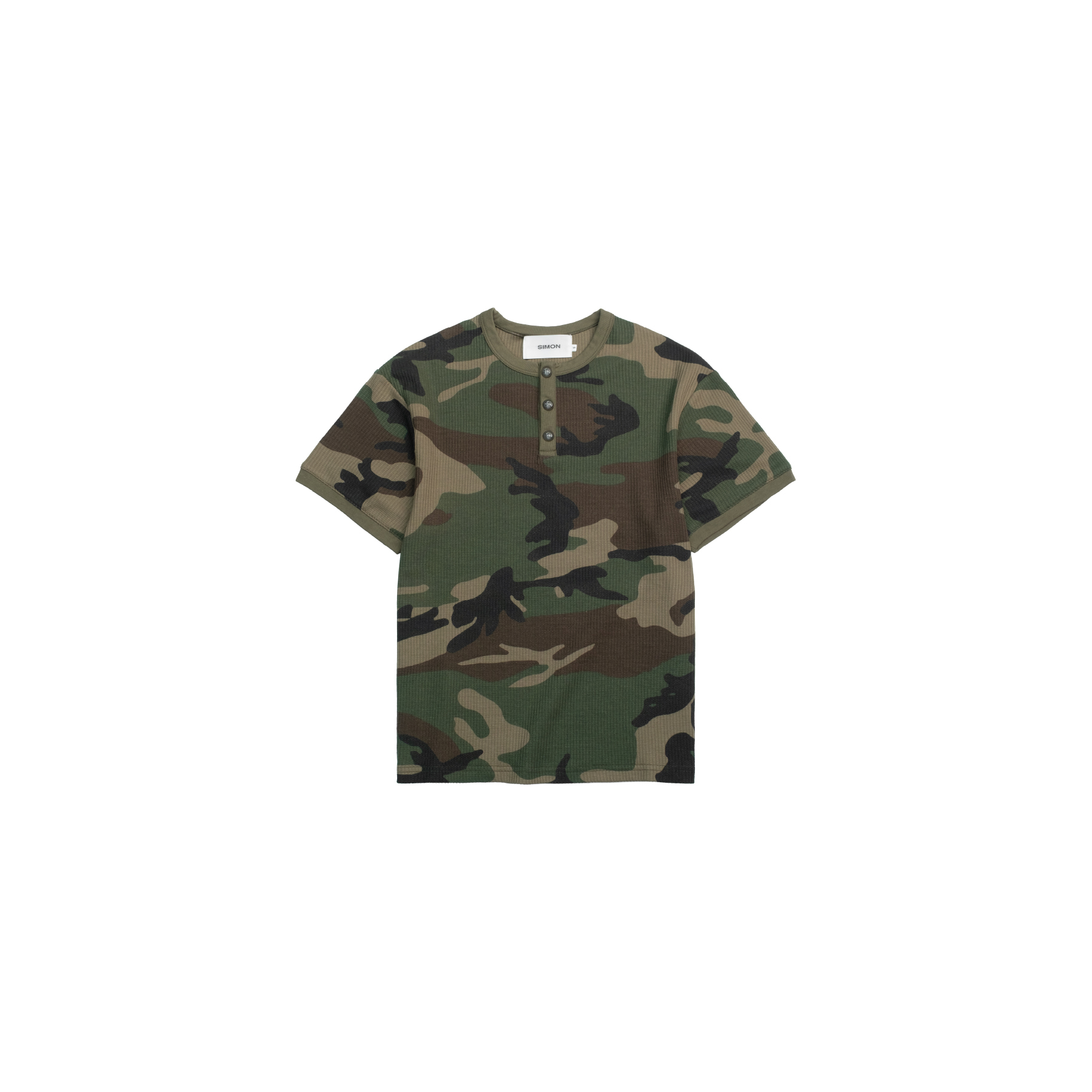 SIMON MADE TS-2605 保加利亞 迷彩 亨利領 合身 短T