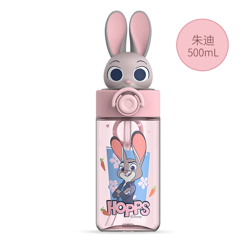 《3173》瘋狂動物成尼克朱迪吸管水壺500ML