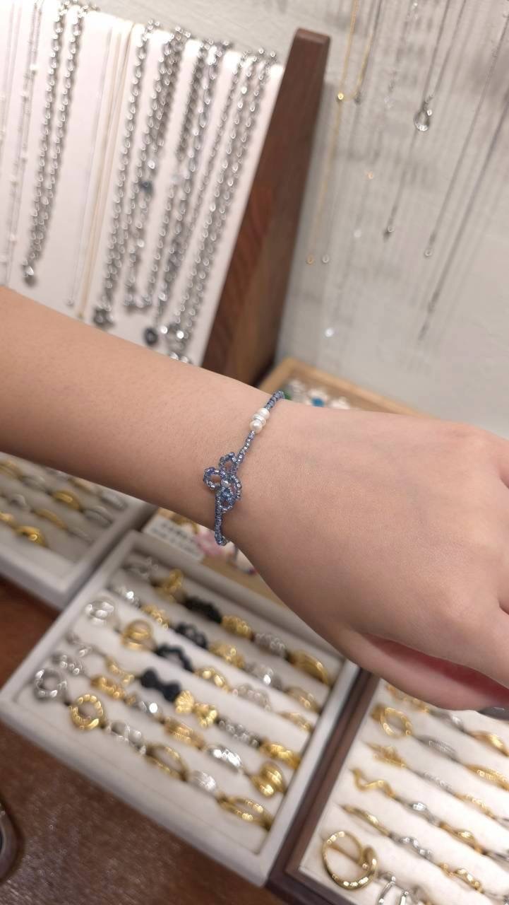 36015 醫療鋼 珍珠蝴蝶結串珠手鍊