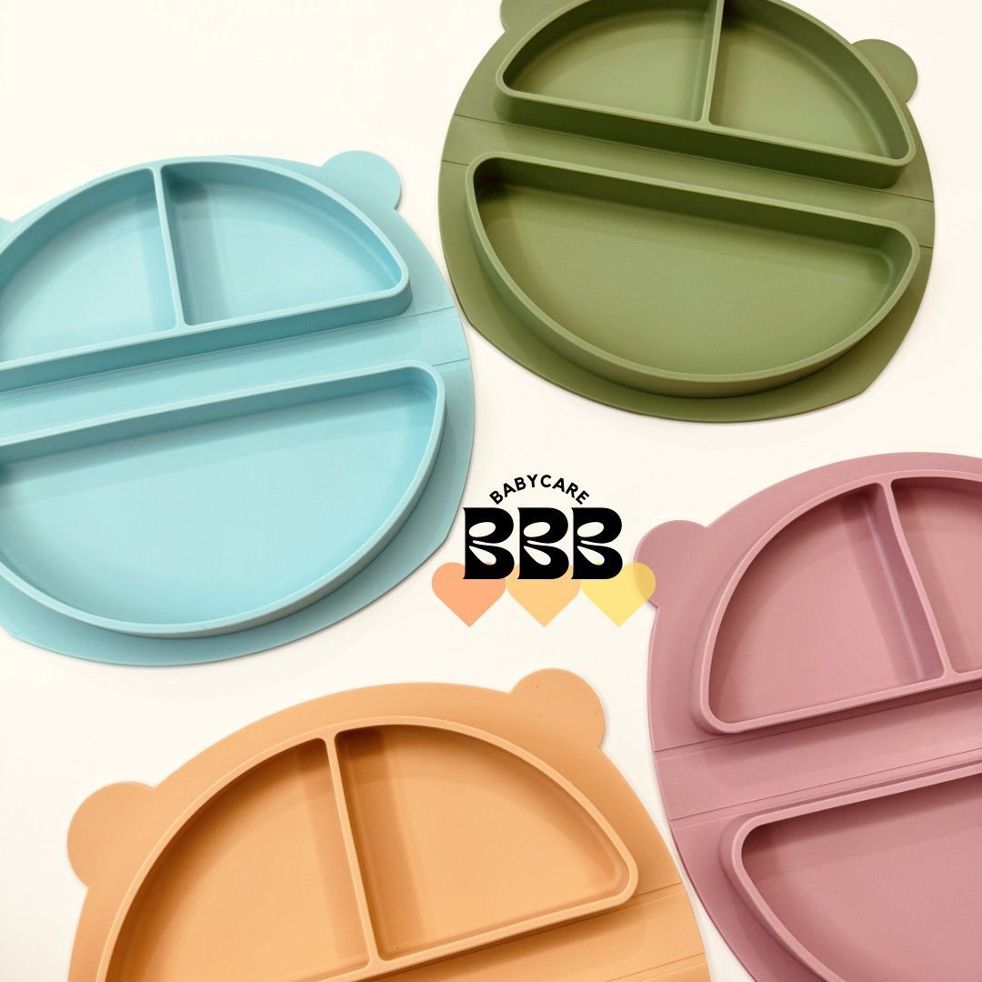BBB_Babyacre Bear Fold Silicone Divided Plate 小熊一體式摺疊矽膠分格餐盤