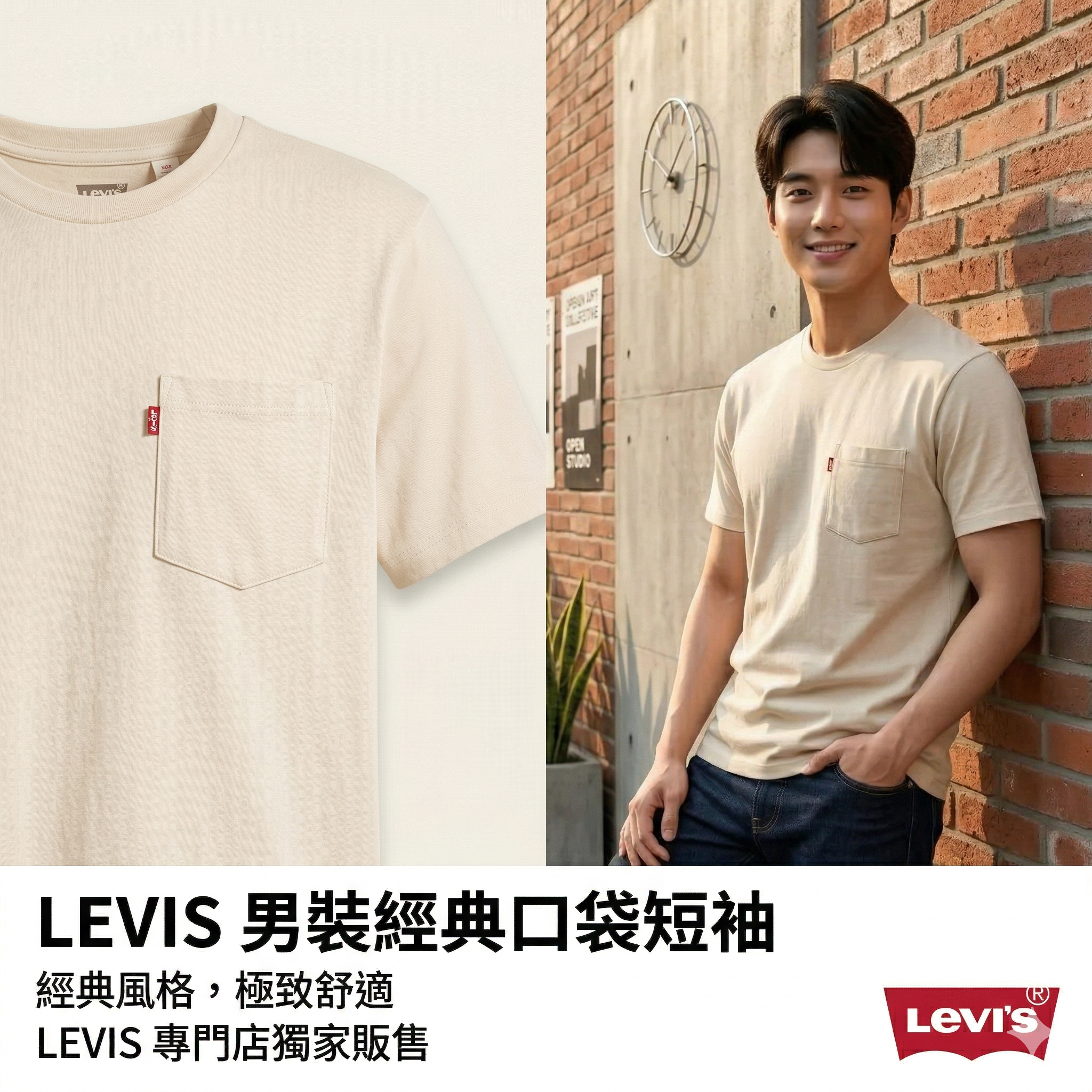 【預購】LEVIS H041028 男裝經典口袋短袖