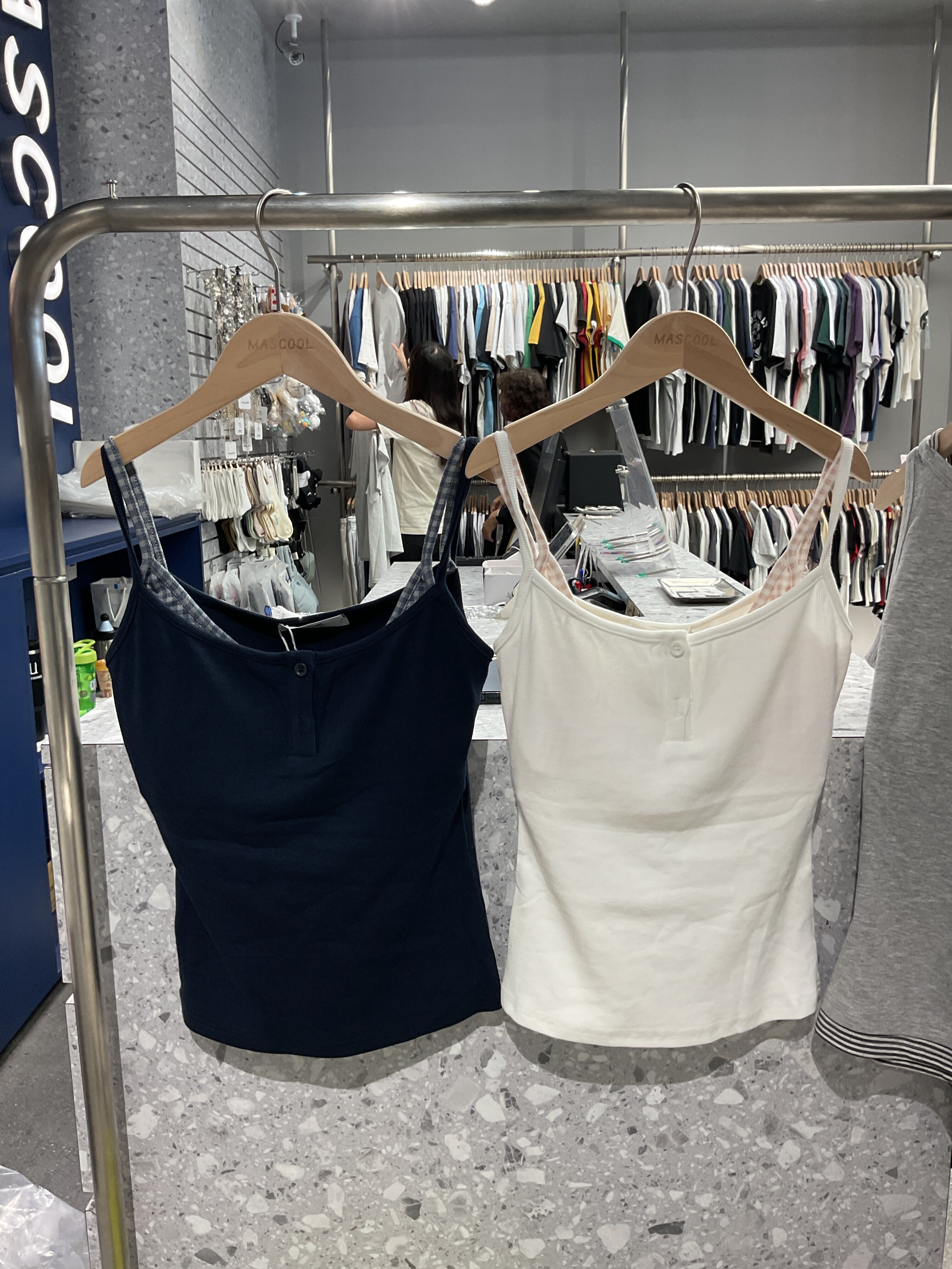 804127 格紋細肩帶背心