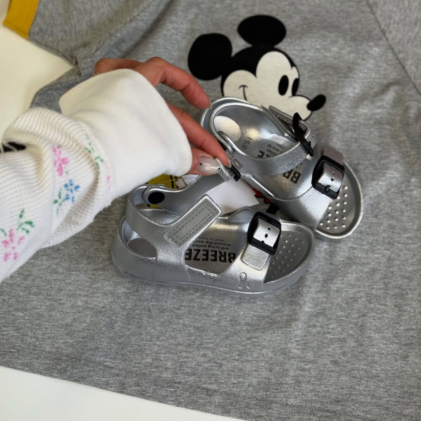 Breeze 日本限定 銀色 黑色 勃肯 EVA 涼拖鞋 拖鞋 小童 童鞋