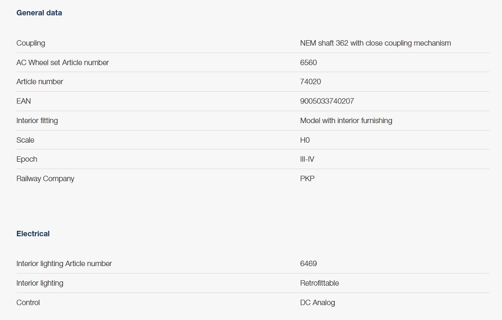 Roco 74020 HO Scale 3 piece set: Passenger coaches, PKP