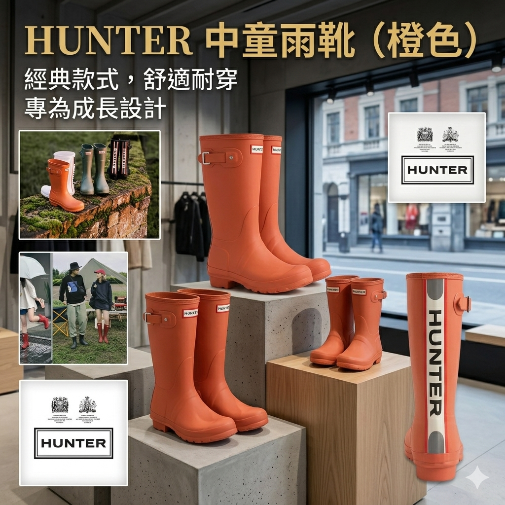 【現貨】HUNTER F0322100 中童雨靴 (橙色)