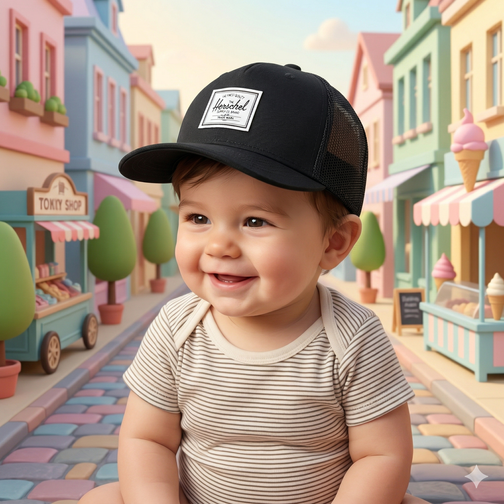 【現貨】Herschel LL120505 Whaler Cotton Mesh 童裝CAP帽 (6-18個月)