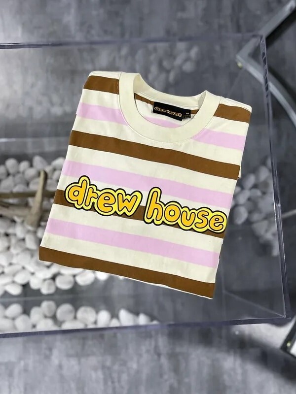 Drew House 卡通字體Logo印花 條紋 短袖T