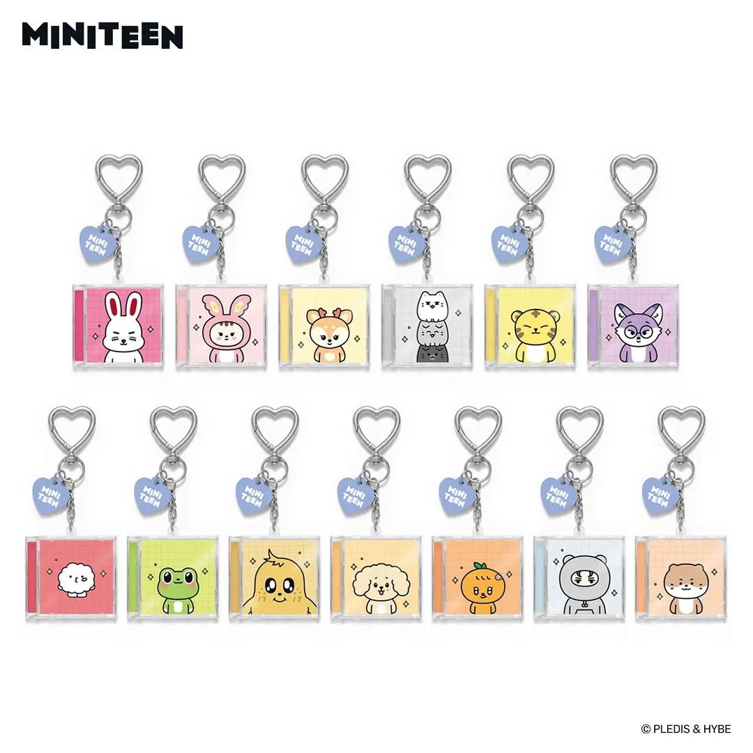 【預購】韓國代購 SEVENTEEN MINITEEN 官方授權 迷你CD造型 吊飾 愛心 鑰匙圈