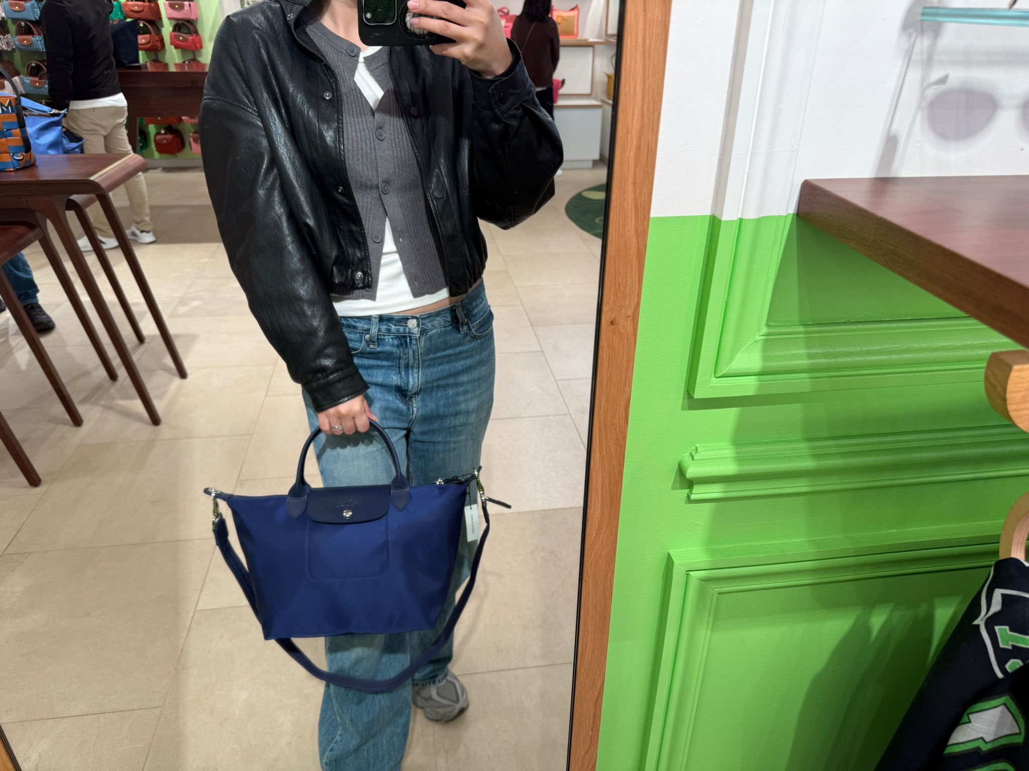 LYS01528 Longchamp 尼龍餃子袋中Size (可拆肩帶)