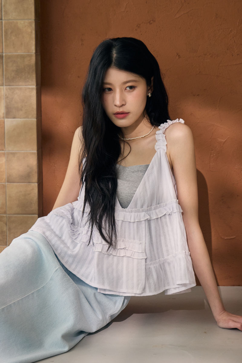 雙層荷葉飾邊背心