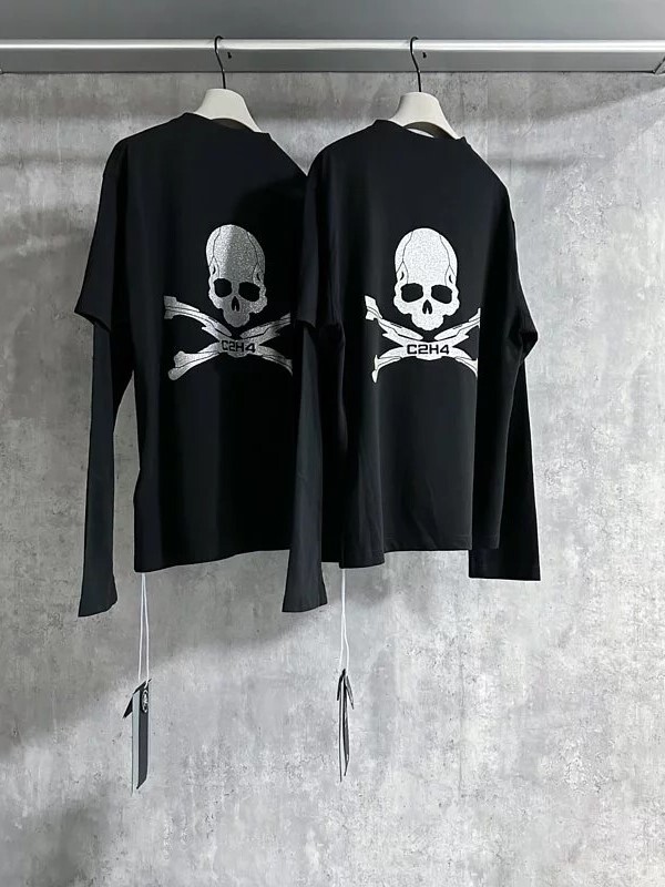 C2H4 x Mastermind Japan Double Layer Glitter Powder Long Sleeve Tee 聯名閃粉假兩件 薄長袖T