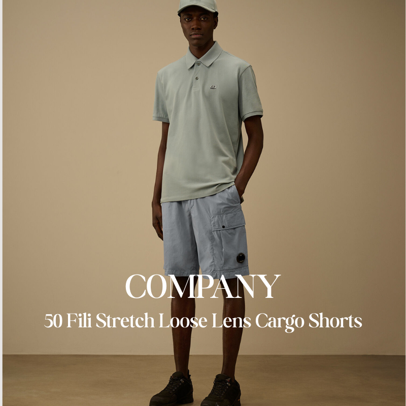 【代購】CP COMPANY 50 Fili Stretch 鏡片工裝短褲 寬版彈性Cargo Shorts