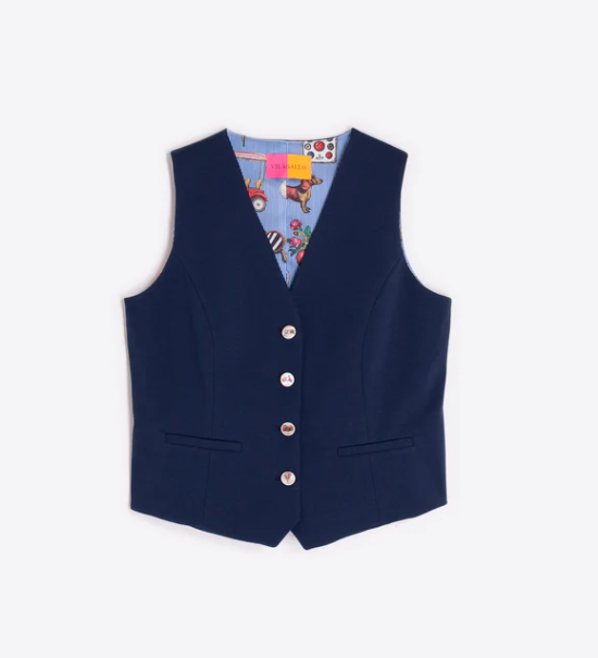 1VG0413-006 [VILAGALLO] Vest Navy Blue #HLGAT6S403 (C-K11-E)