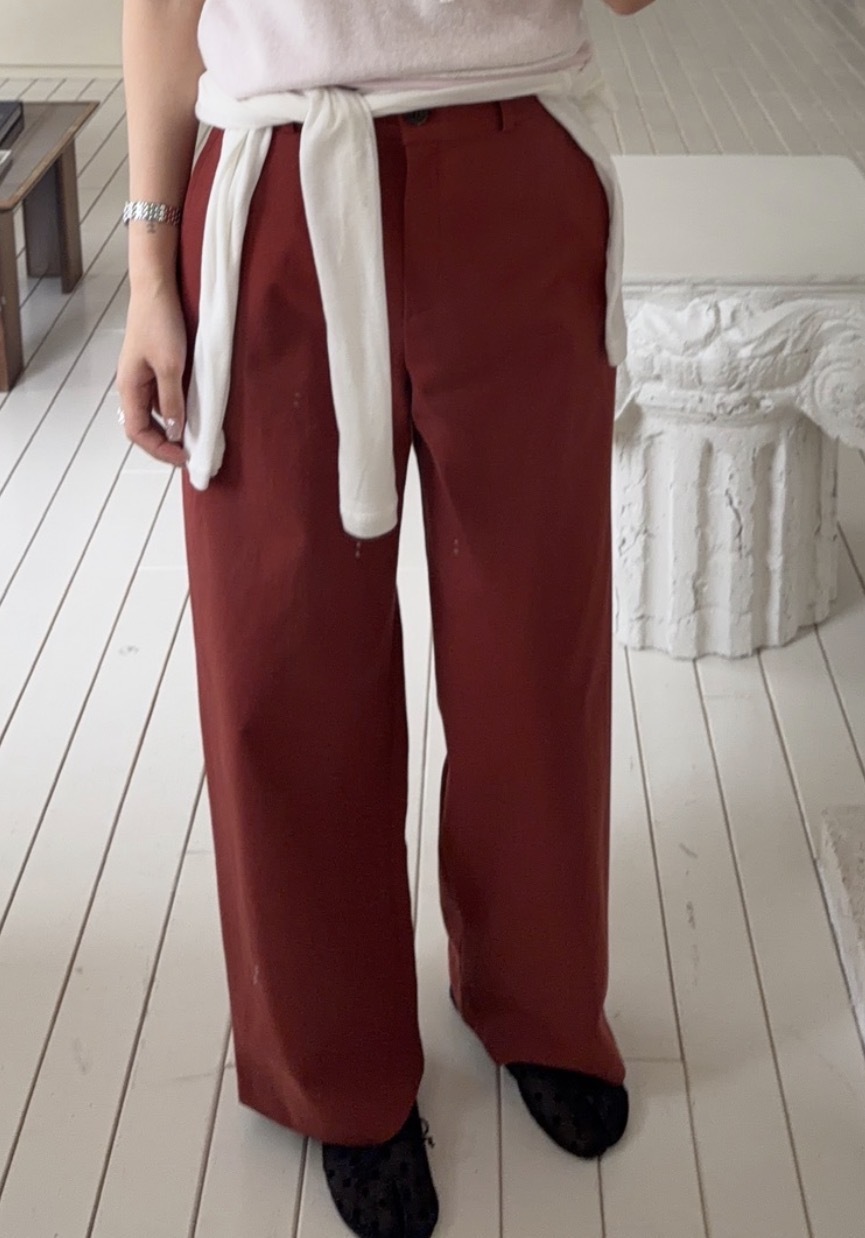 A69/火紅直筒長褲