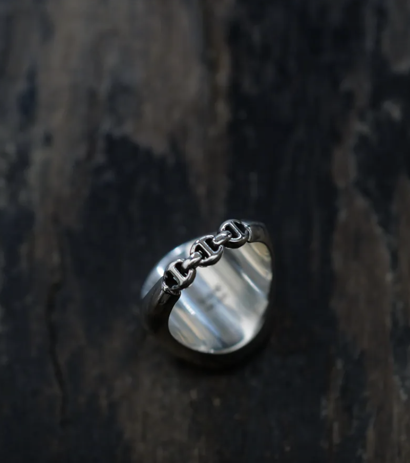 HB184-SSYG Kosmic Signet Ring w/18K Kosmic