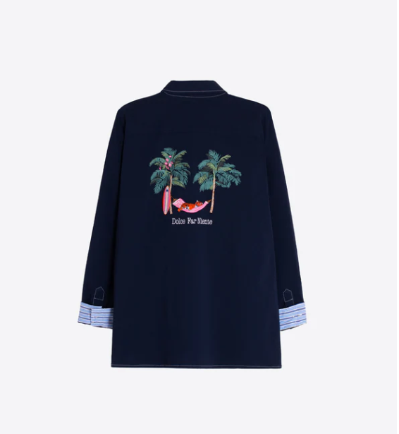 1VG0413-008 [VILAGALLO] Navy Jacket Embroidered Dolce Far Niente Navy #SHFDX6S241 (C-K11-E)